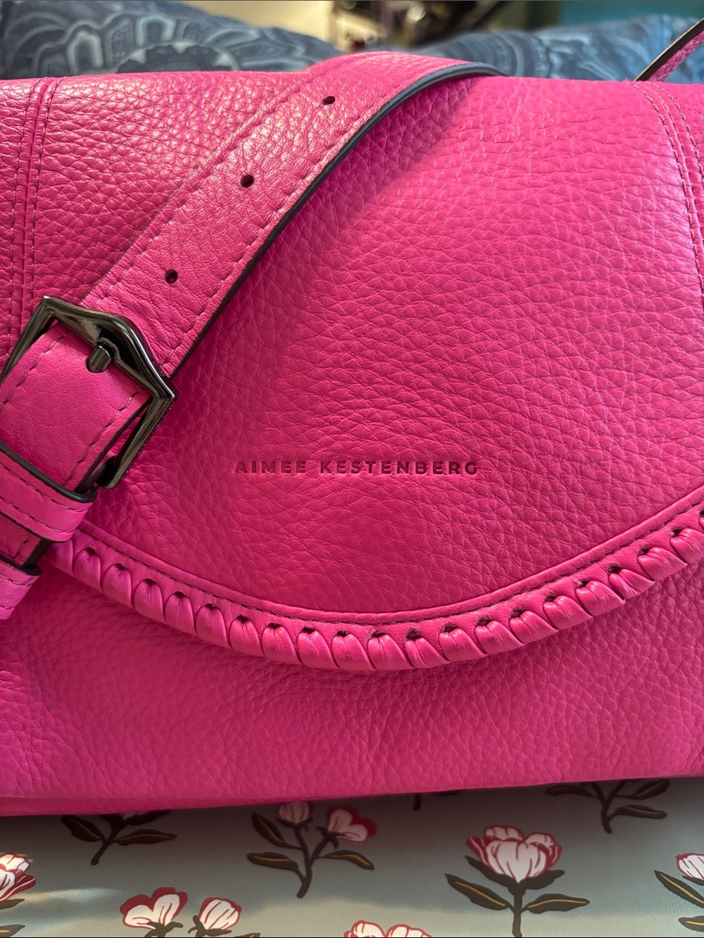 Aimee Kestenberg | Genuine Leather Hot Pink All For Love Crossbody - Picture 3 of 14